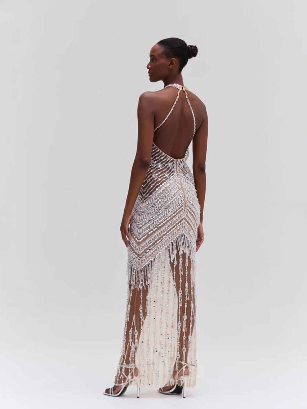 PatBO Hand Embroidered Swarovski Crystal Gown - Picture 6 of 8